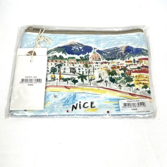 Fragonard Pochette Nice France Cosmetic Bag Clutch Pouch French Perfume Blue NWT - Picture 1 of 9